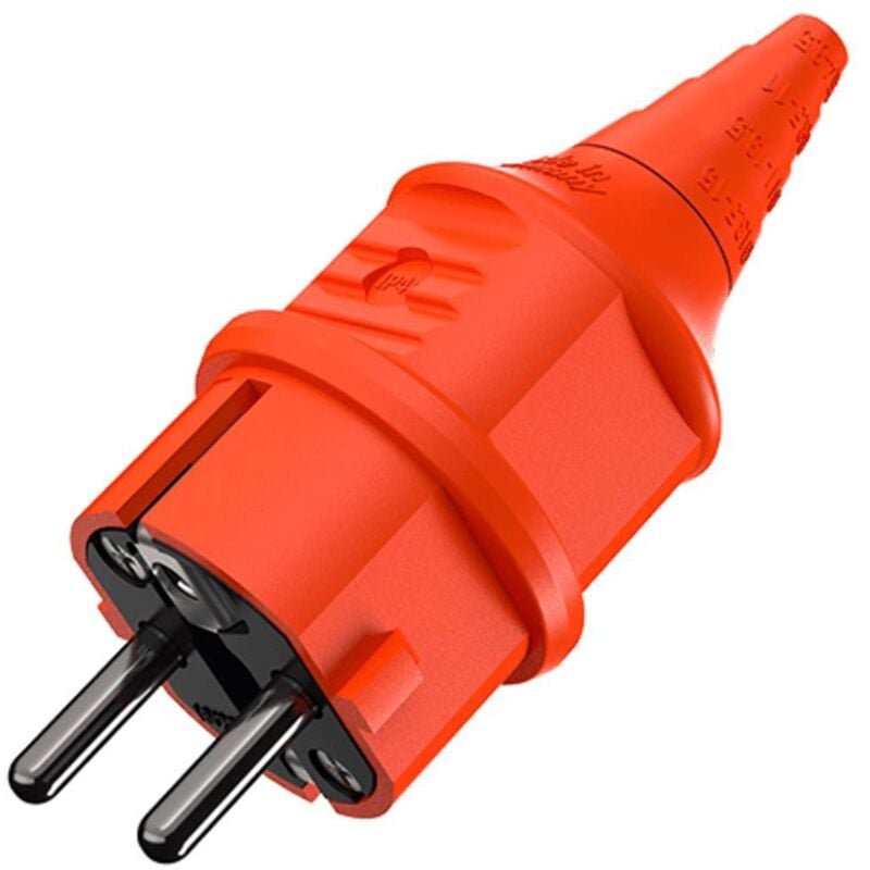 foto del prodotto 10837 spina di sicurezza plastica 230 v arancione ip44 mennekes