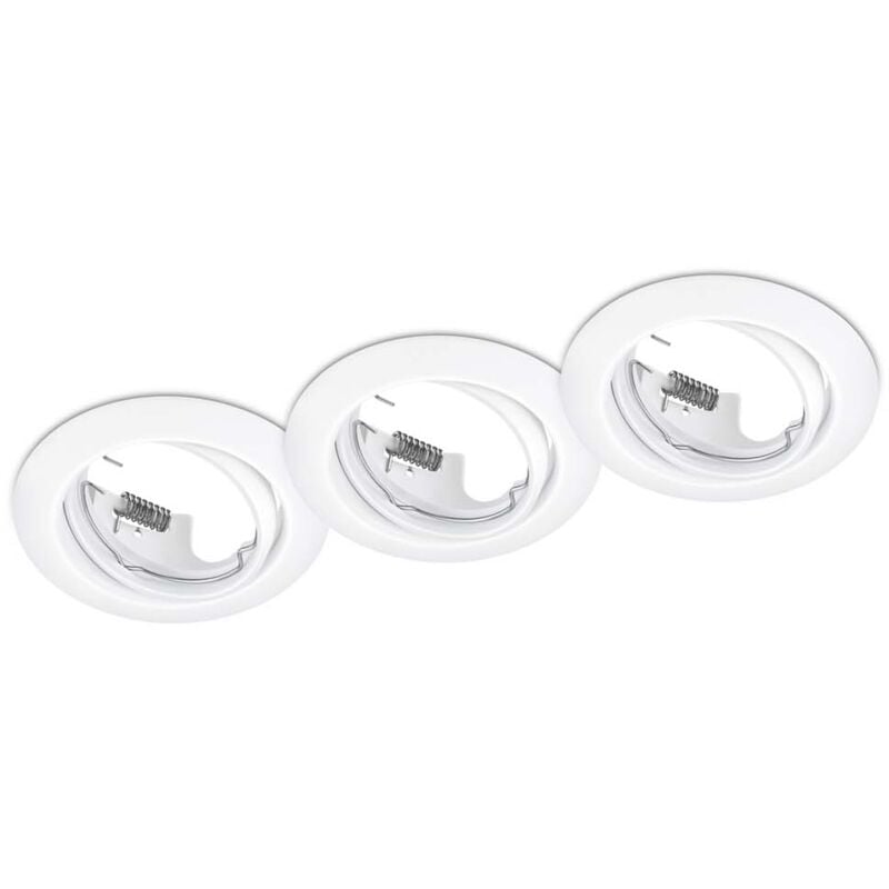 foto del prodotto frankystar jura kit 3 faretti da incasso rotondi orientabili bianchi diam. 8,3cm