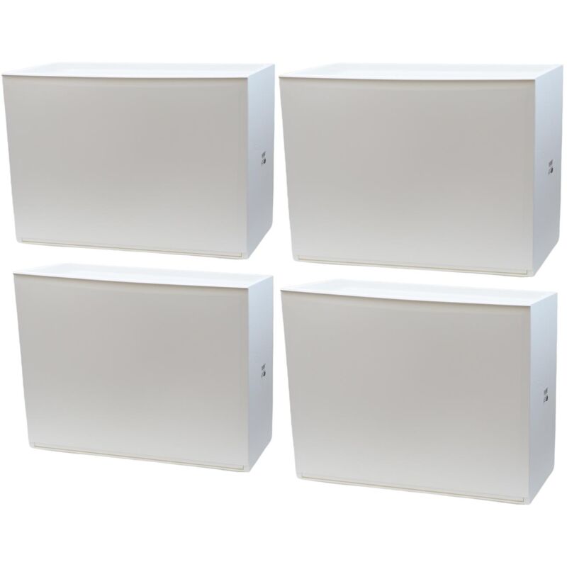 immagine 0 del prodotto set 4 scarpiere in propilene 51 x 17 x h39 cm componibili impilabili bianche