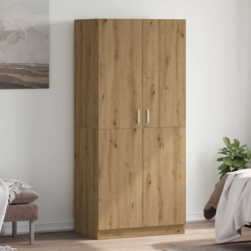 foto del prodotto vidaxl armadio rovere artigianale 80x52x180 cm in legno multistrato