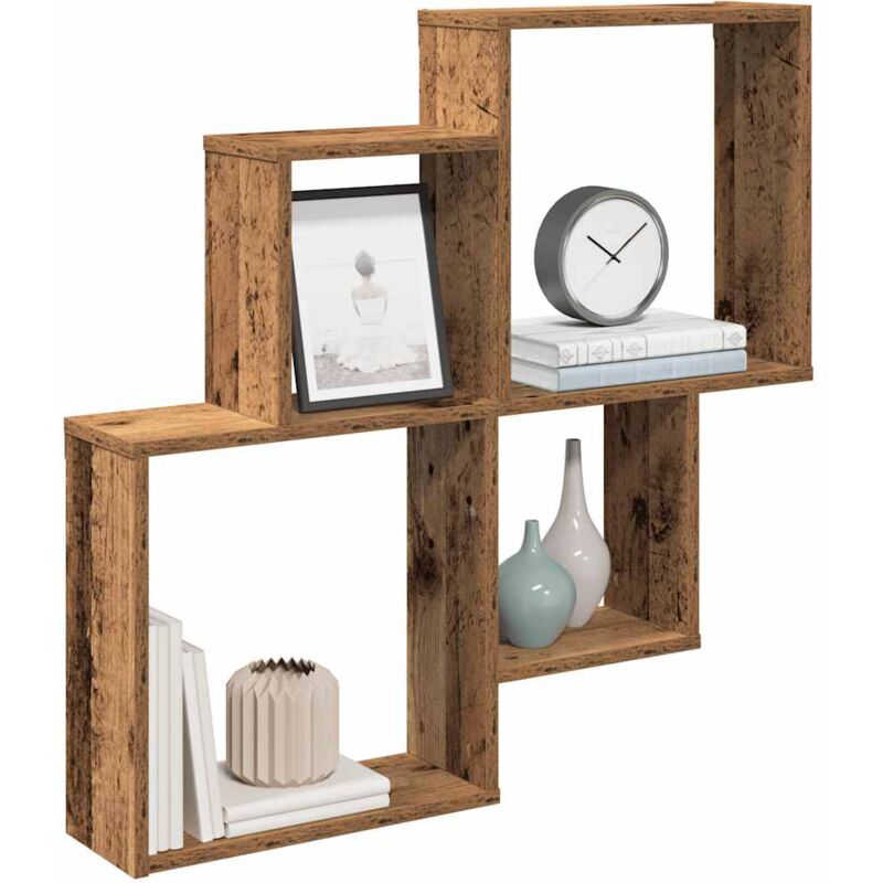 foto del prodotto mensola da parete legno vecchio 80x15x78,5 cm legno multistrato vidaxl