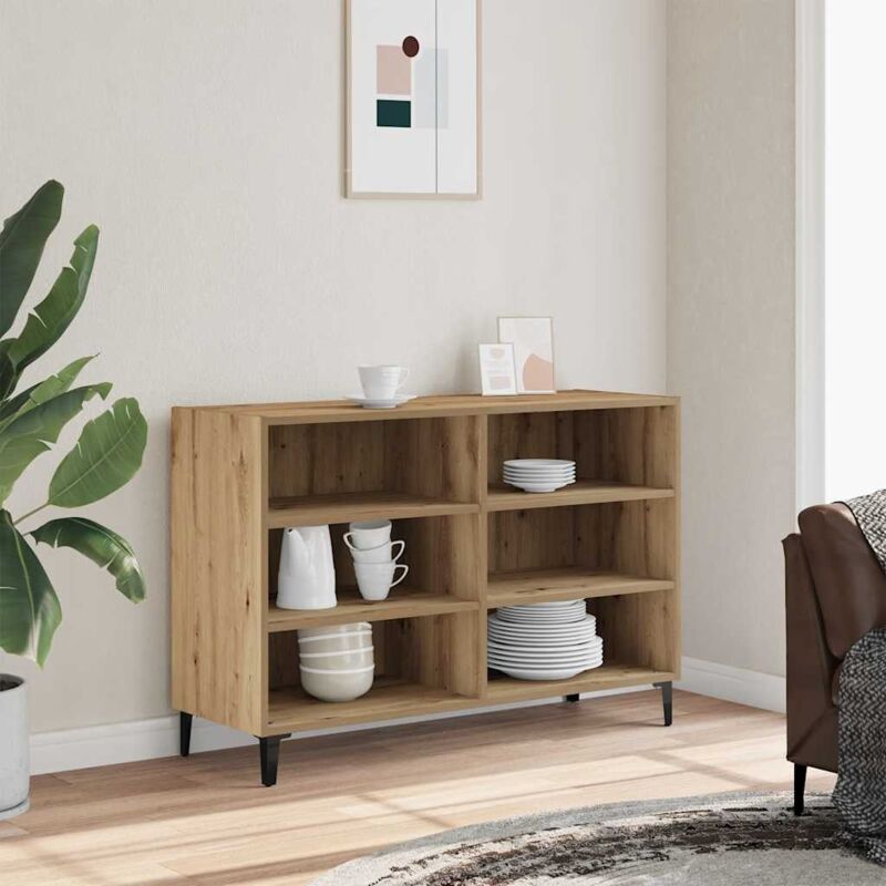 foto del prodotto vidaxl credenza rovere artigianale 103,5x35x70 cm in truciolato