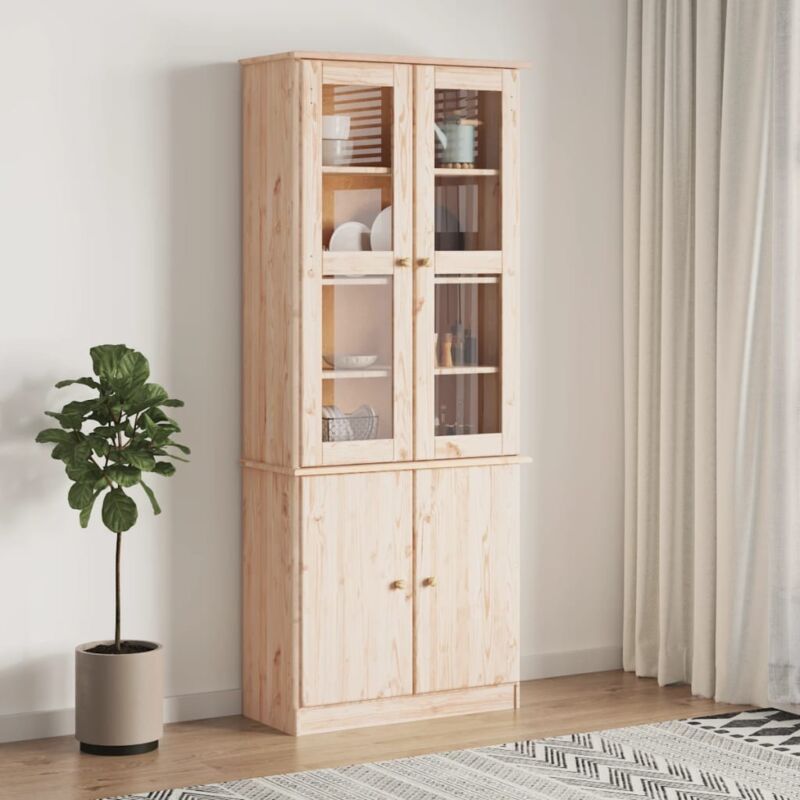 foto del prodotto vidaxl furniture limited vetrina alta 77x35x186,5 cm in legno massello