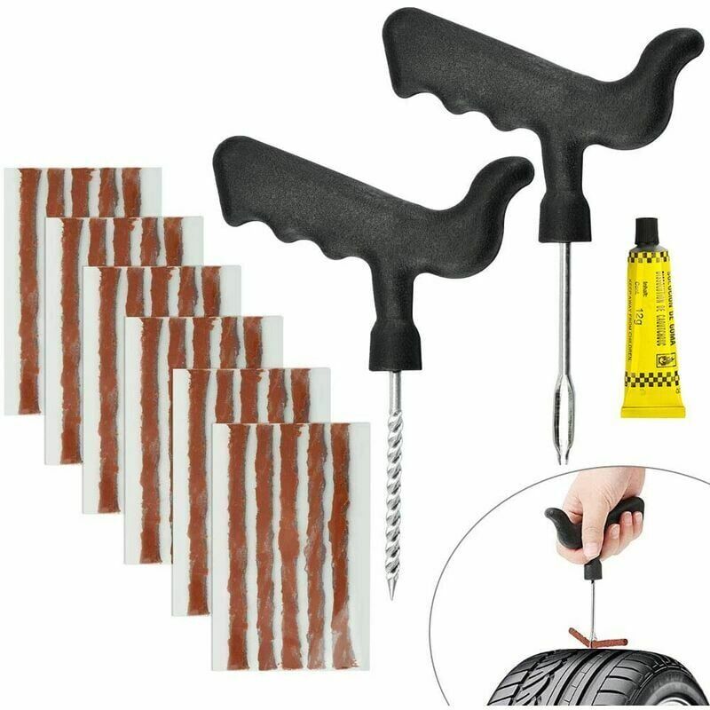 foto del prodotto alovez 30 pezzi punta per riparazione pneumatici in gomma naturale punta per pneumatici per auto 6mm10cm kit di riparazione pneumatici per moto con