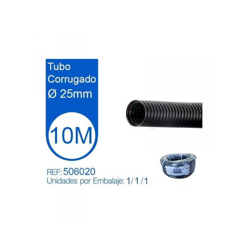 foto del prodotto tubo corrugato nero diametro 25mm matassa da 10 metri