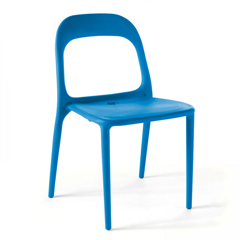 foto del prodotto sedia da giardino in plastica blu