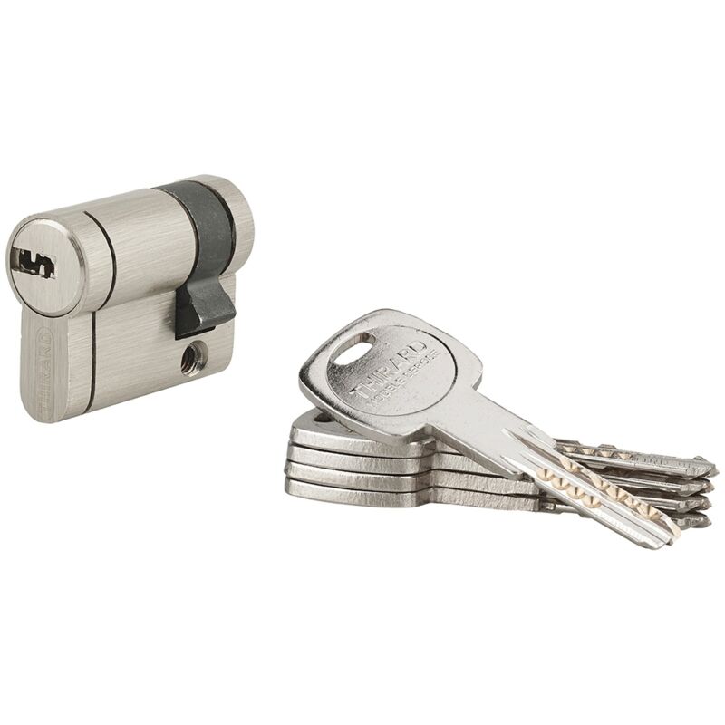 foto del prodotto thirard mezzo cilindro trafic 12 30x10mm, nichel, antiperforazione, antirottura, 5 chiavi piatte reversibili