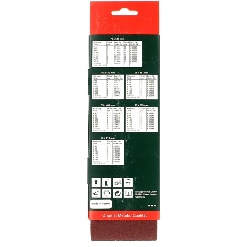 foto del prodotto nastri abrasivi 75x533 60g per 3 per levigatrice ryobi