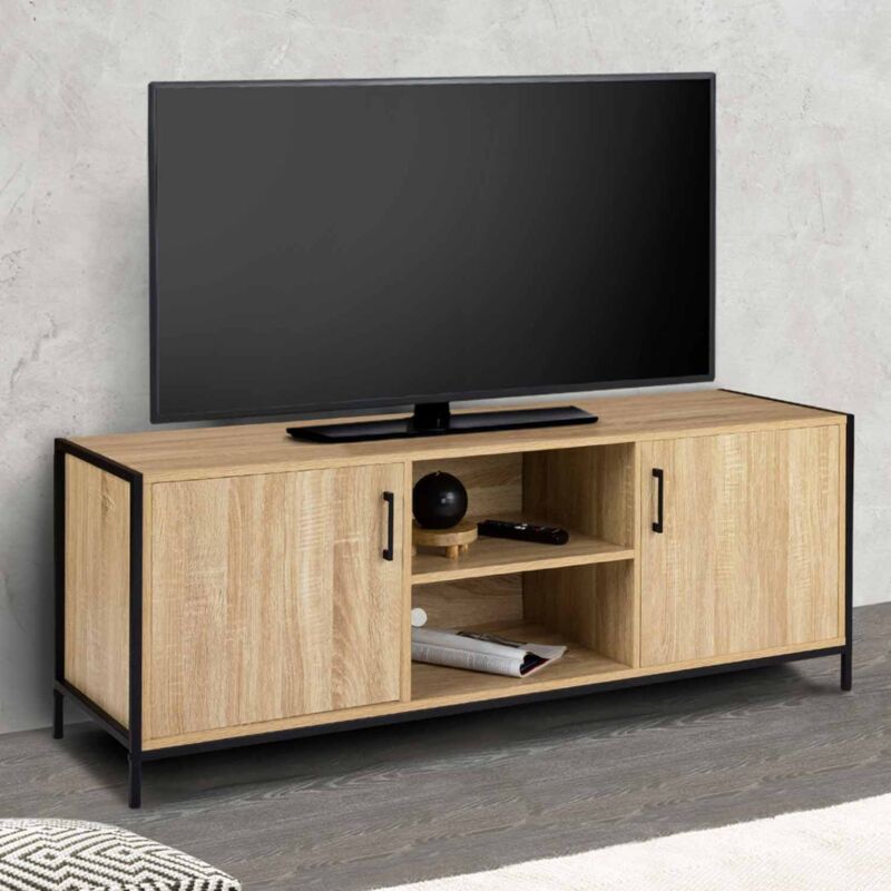 foto del prodotto idmarket porta tv di design industriale a 2 ante 140 cm detroit