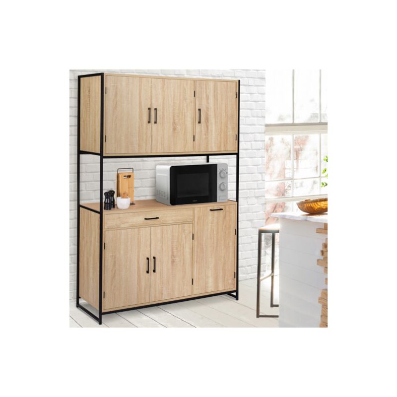 foto del prodotto 120 cm detroit credenza da cucina 6 ante design industriale cassetto