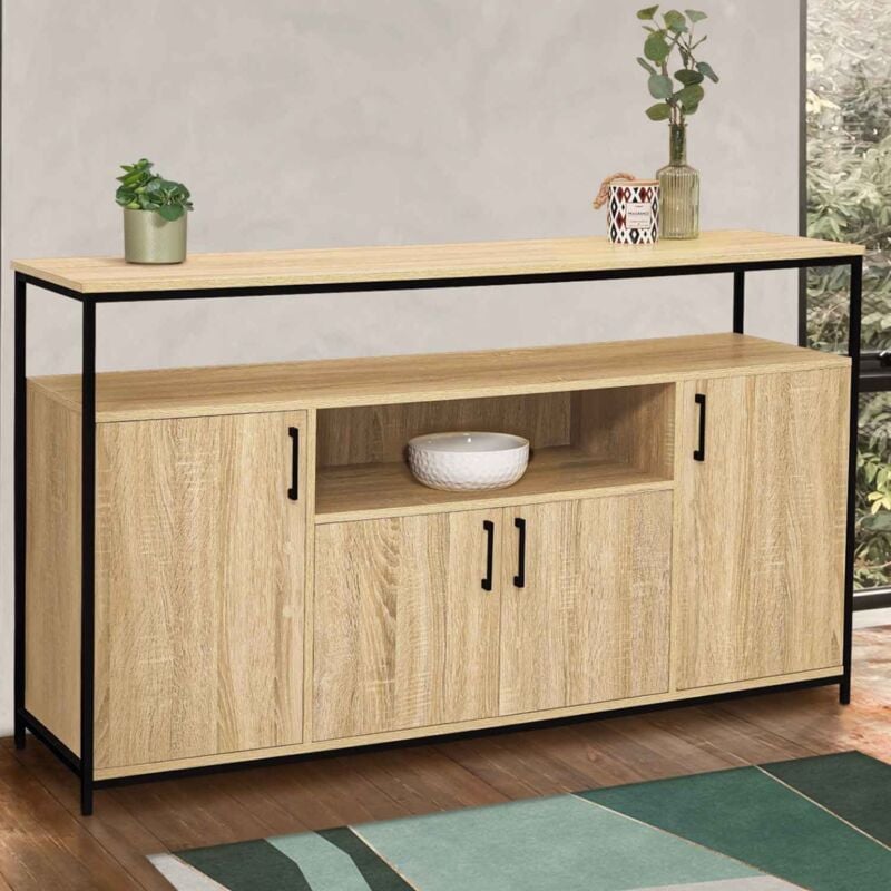 foto del prodotto detroit credenza a 4 ante da 140 cm con nicchia dal design industriale