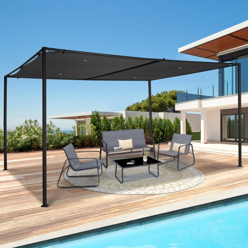 foto del prodotto pergola san jose 3x4 m pergolato da giardino tenda da festa in tela grigia
