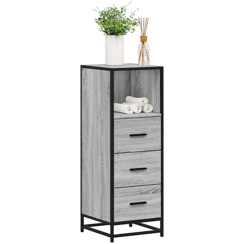 foto del prodotto vidaxl armadietto bagno grigio sonoma 35x37,5x100 cm legno multistrato