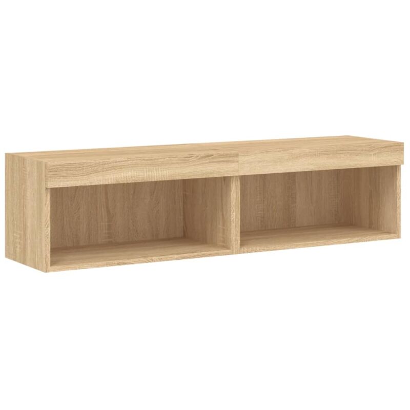 foto del prodotto vidaxl mobili tv con luci led 2pz rovere sonoma 60x30x30 cm