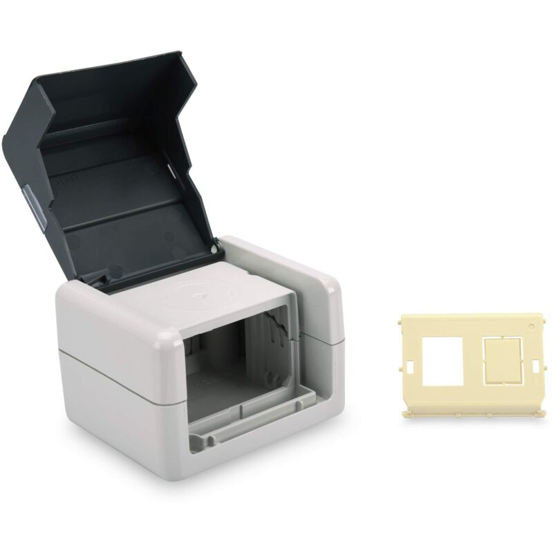 immagine 0 del prodotto digitus presa dati per keystone module ip44, da parete, con coperchio, inserto opzionale per 2 moduli keystone