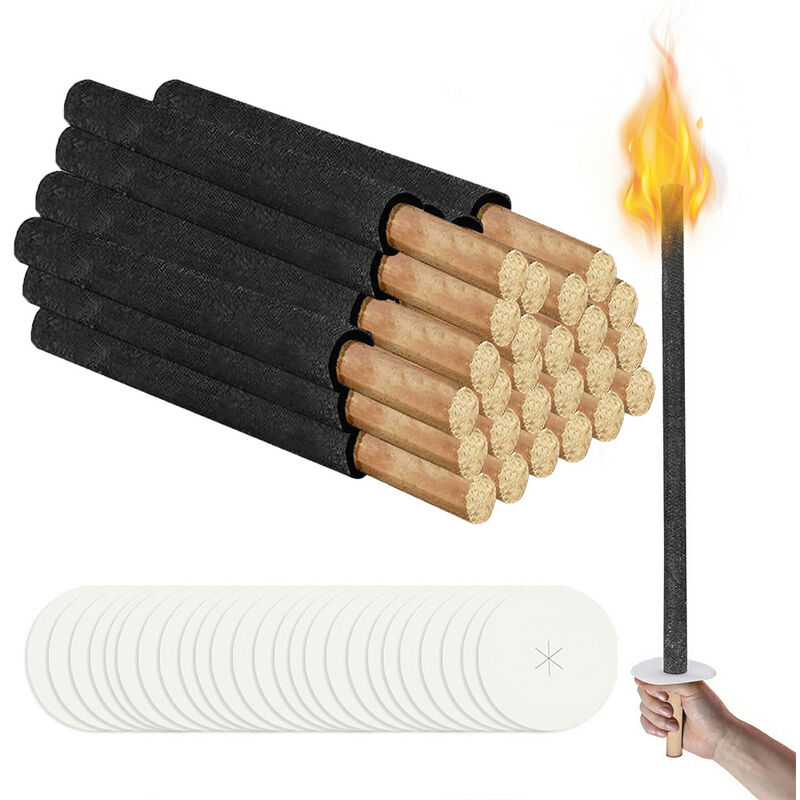 foto del prodotto hengda torce di cera da giardino torce di cera naturale con manico extra lungo. per pasqua.confezione da 25