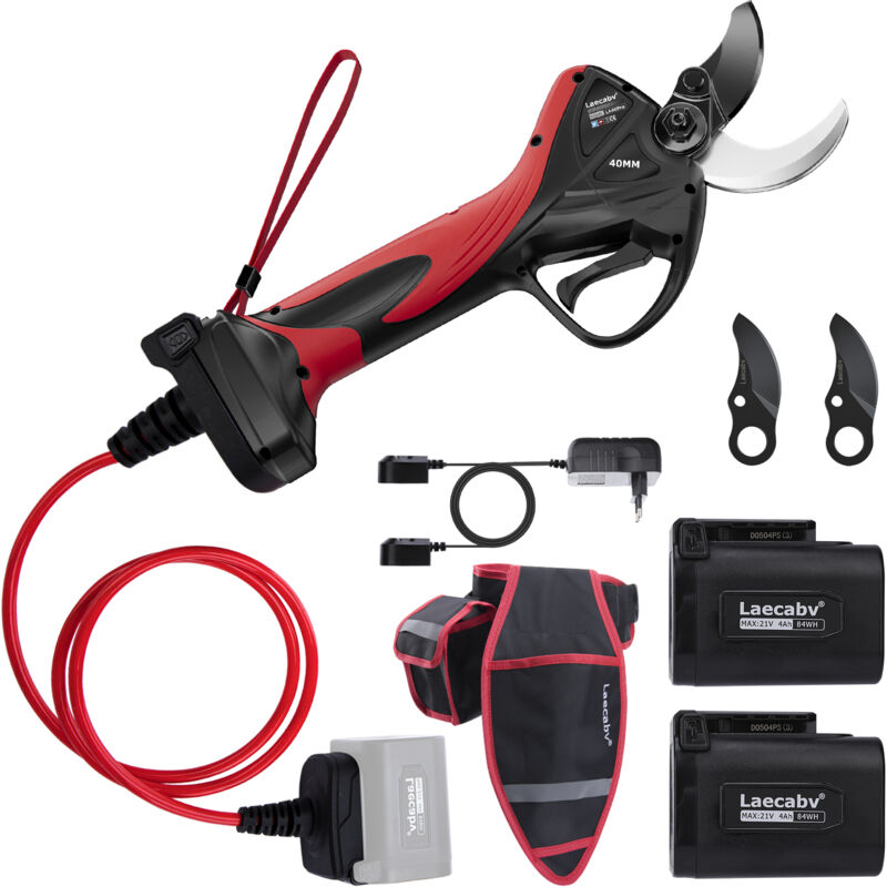 foto del prodotto laecabv forbici da potatura elettriche 40mm professionali progressivo forbice elettrica potatura con 2 21v 4ah batteria per giardinaggio olivo