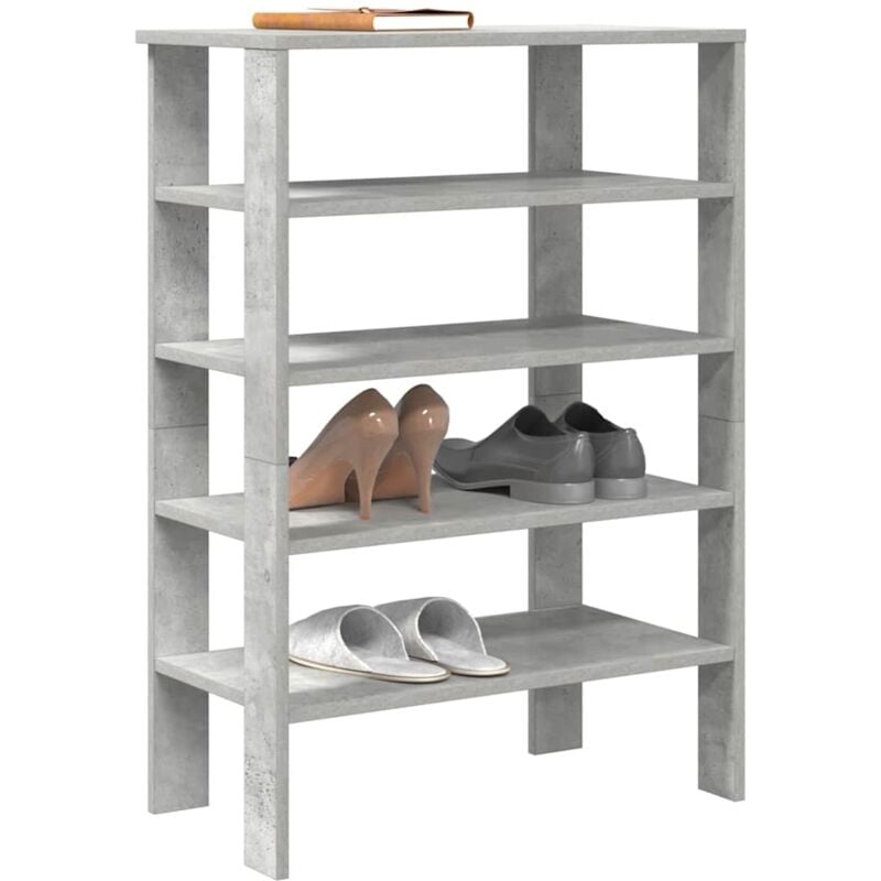 foto del prodotto vidaxl scarpiera grigio cemento 61x32x87,5 cm in legno multistrato