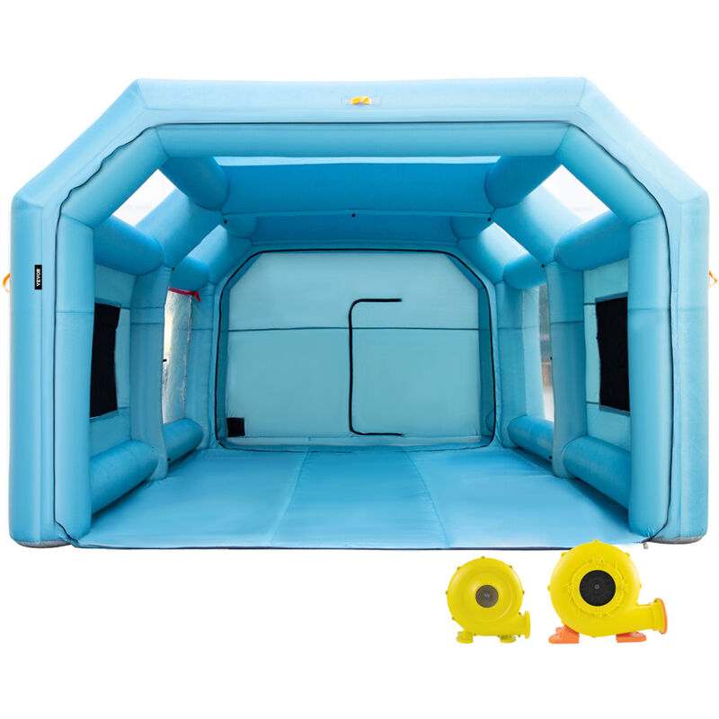 foto del prodotto vevor cabina di verniciatura gonfiabile 8,5x4,6x3 m, tenda di verniciatura gonfiabile per auto, con sistema di filtrazione 2 ventilatori, a oxford,