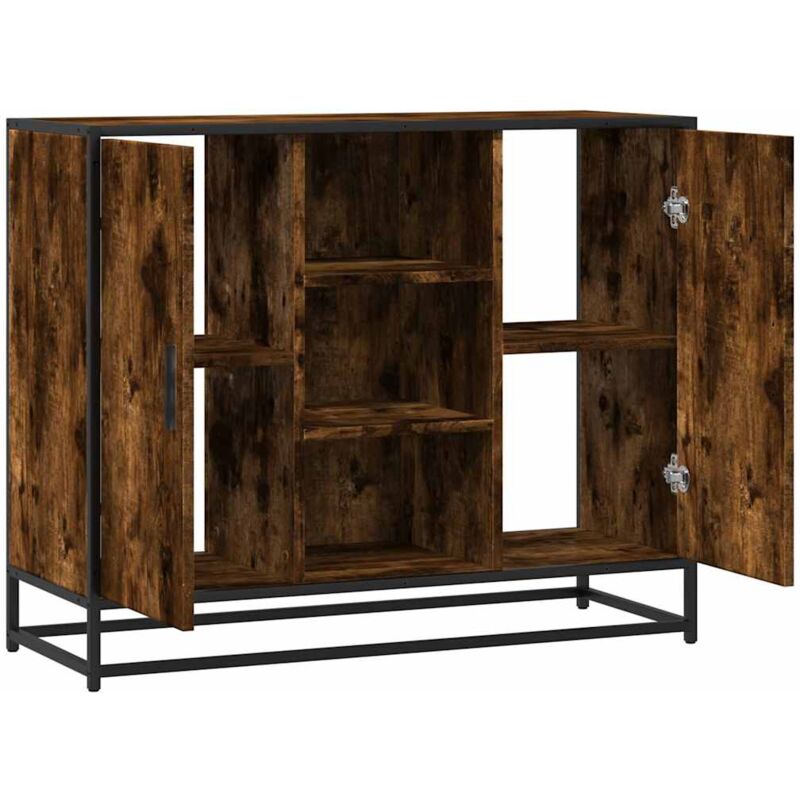 foto del prodotto vidaxl credenza rovere fumo 92x35x76 cm in legno multistrato