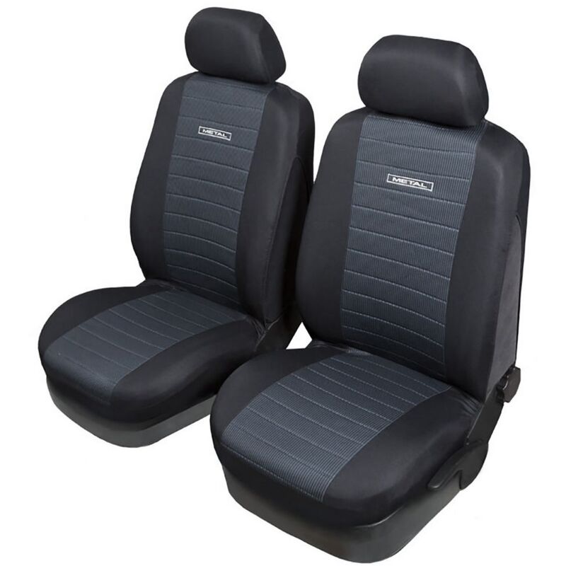 foto del prodotto start coppia copriseedile metal per auto universale copertura sedili anteriori nero protezione