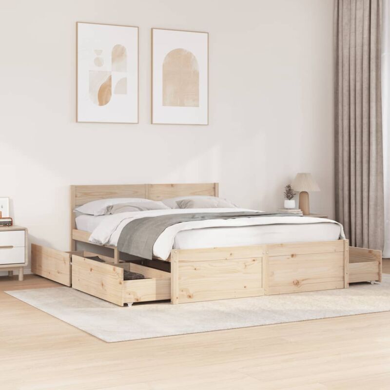 foto del prodotto vidaxl letto senza materasso 150x200 cm in legno massello di pino