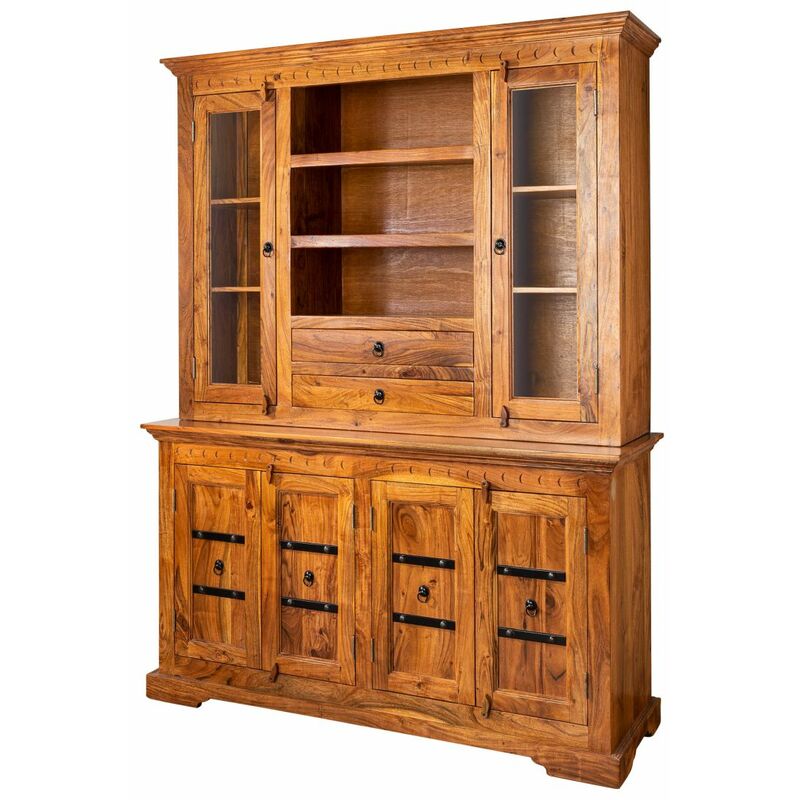 foto del prodotto oxford 0530 mobile dispensa in legno di acacia laccato miele 150x50x200