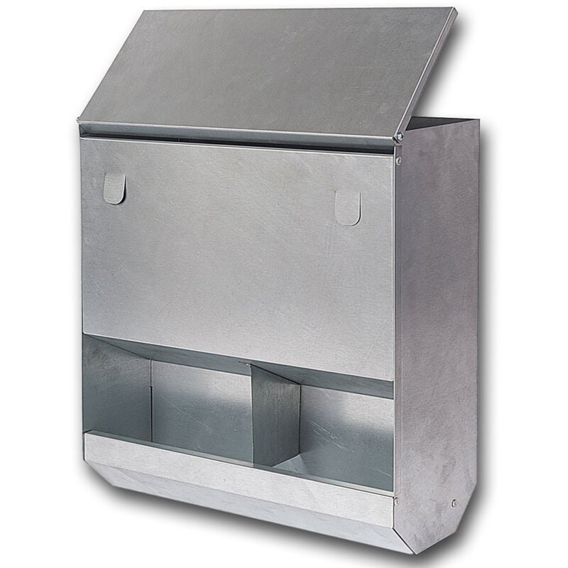 foto del prodotto mangiatoia per galline 35x15x40 cm capienza 8kg in acciaio zincato
