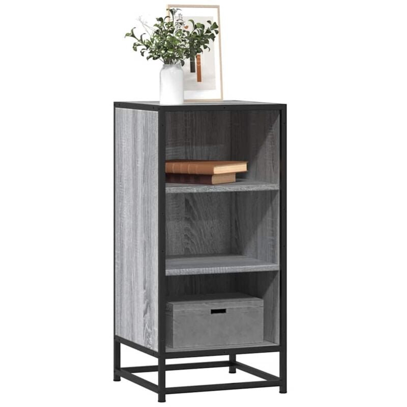 foto del prodotto vidaxl credenza grigio sonoma 35,5x35x76 cm in truciolato e metallo