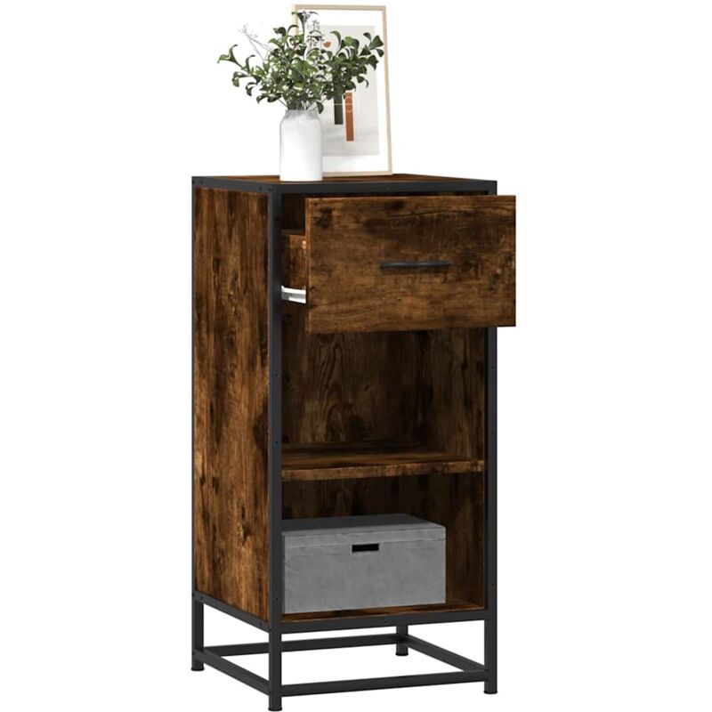 foto del prodotto vidaxl credenza rovere fumo 35,5x35x76 cm in truciolato