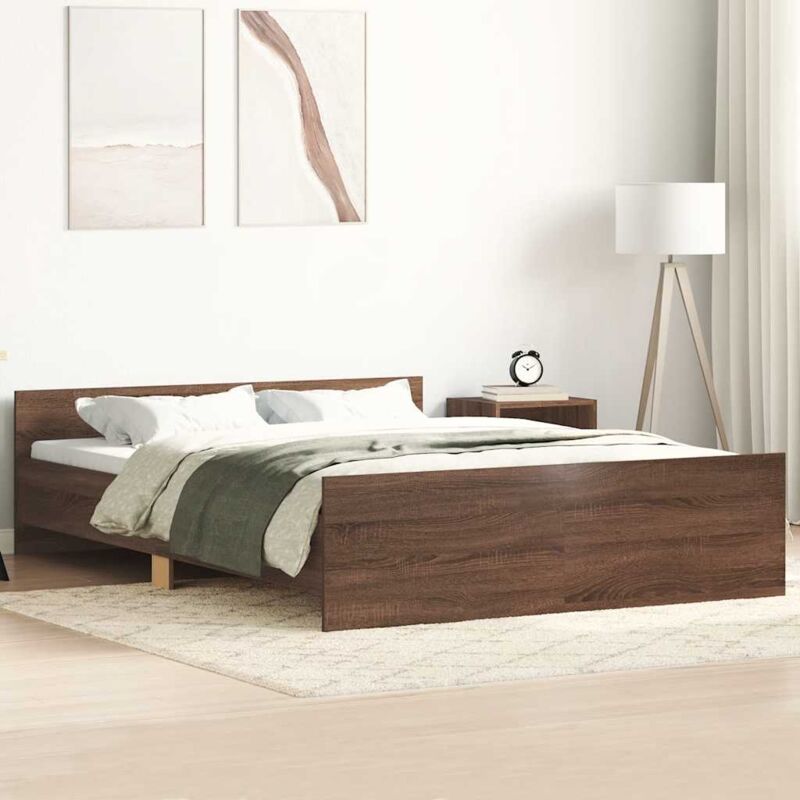 foto del prodotto vidaxl giroletto con testiera e pediera rovere marrone 120x190 cm