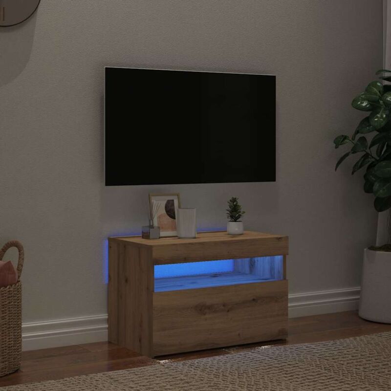 foto del prodotto vidaxl mobile porta tv con led artigianale 60x35x40 cm multistrato