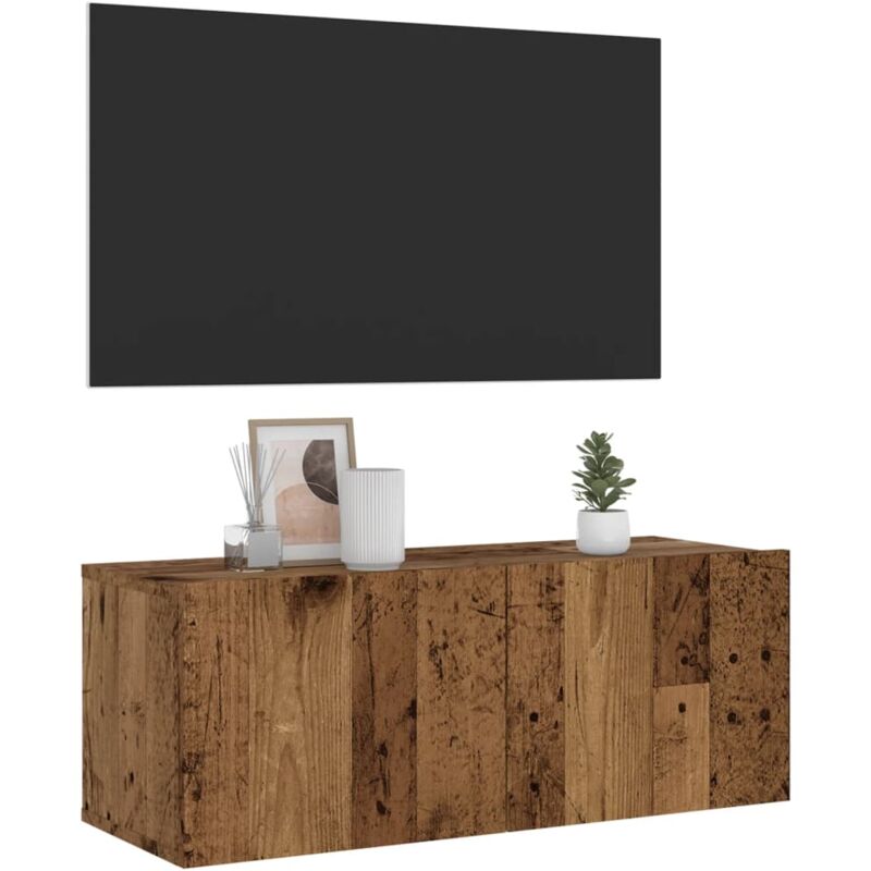 foto del prodotto vidaxl mobile tv a parete legno antico 80x30x30 cm in truciolato