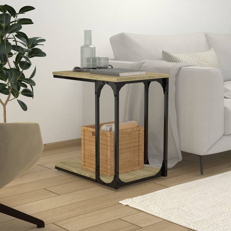 foto del prodotto tavolino,tavolino caff moderno,tavolino consolle rovere sonoma 50x35x52 cm in legno multistrato bn19692