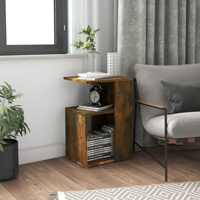 foto del prodotto tavolino da salotto moderno,tavolino caff ,tavolino consolle rovere fumo 36x30x56cm legno multistrato bn14123