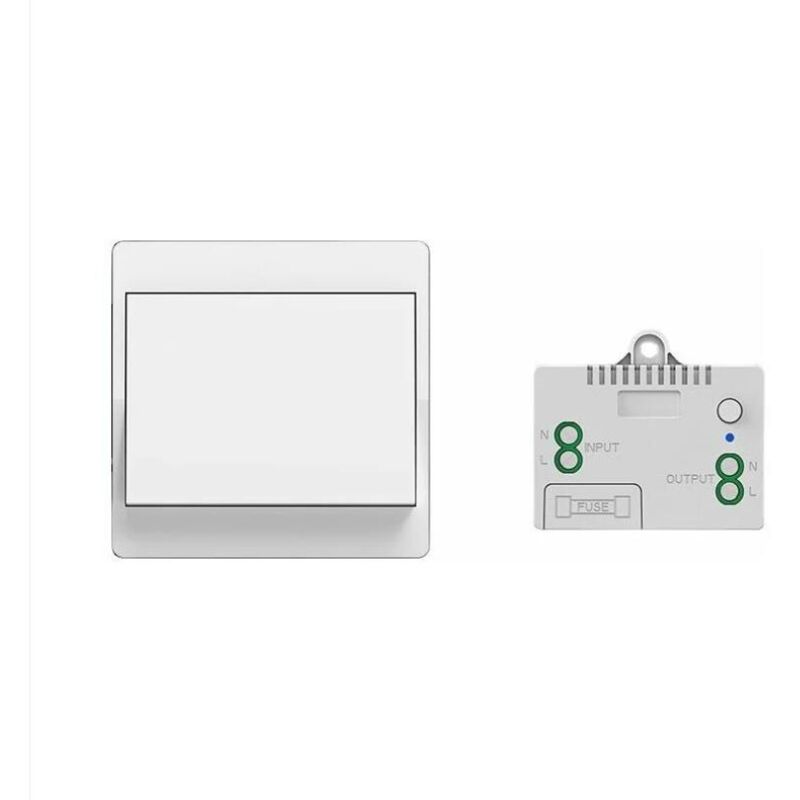 foto del prodotto fortuneville interruttore wireless autoalimentato, telecomando wireless senza batteria per luci ed elettrodomestici, impermeabile e sicuro,