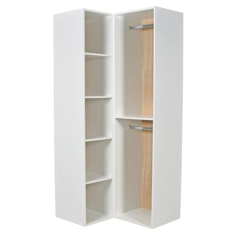 foto del prodotto guardaroba angolare modulare l84,5 cm bianco e naturale tamoka