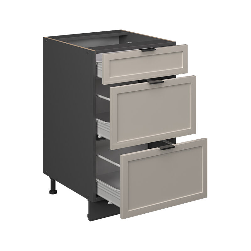 foto del prodotto mobiletto base per cucina fame line, grigiobeige, 50 cm senza piano di lavoro vicco