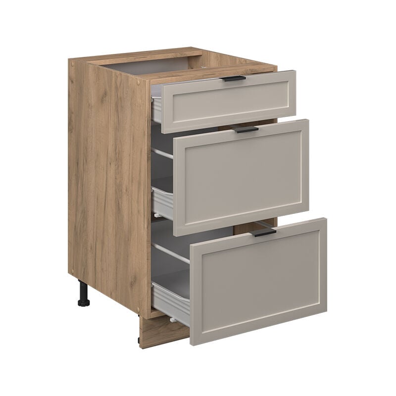 foto del prodotto mobiletto base per cucina fame line, grigiobeige, 50 cm senza piano di lavoro vicco