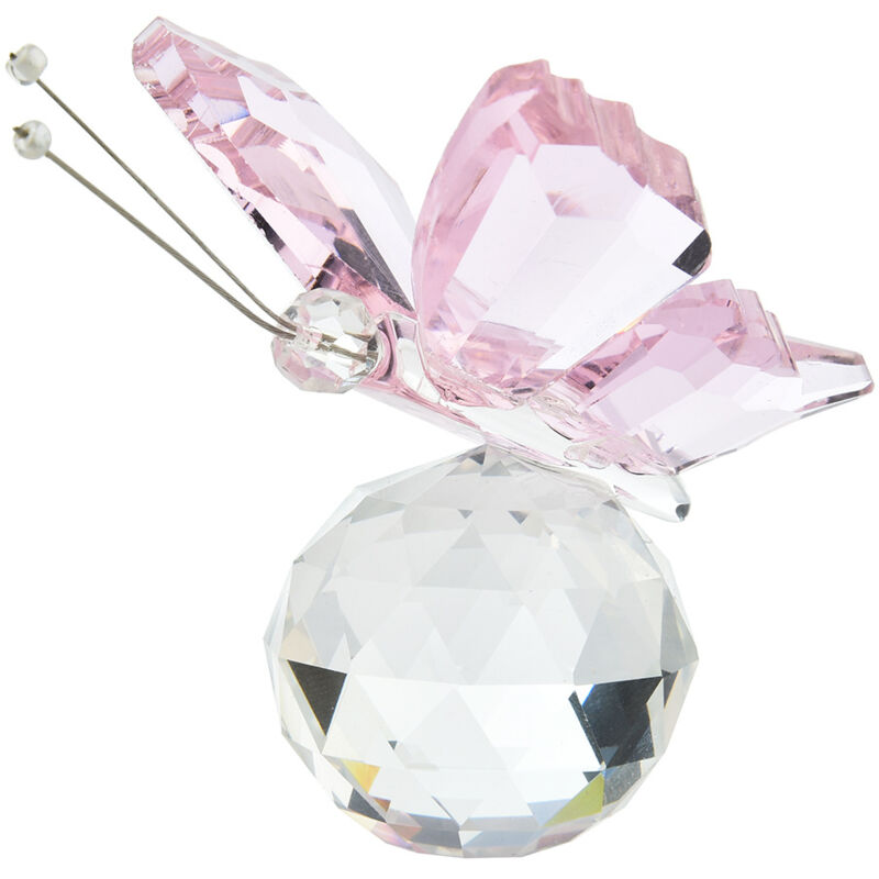 foto del prodotto linjou papillon ornement cristal verre boule facettes attrape ornement pour la maison chambre bureau petit cadeau creative home counter