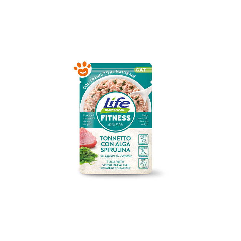 foto del prodotto natural cat fitness tonnetto con alga spirulina natural cat fitness tonnetto con alga spirulina bustina da 70 gr life