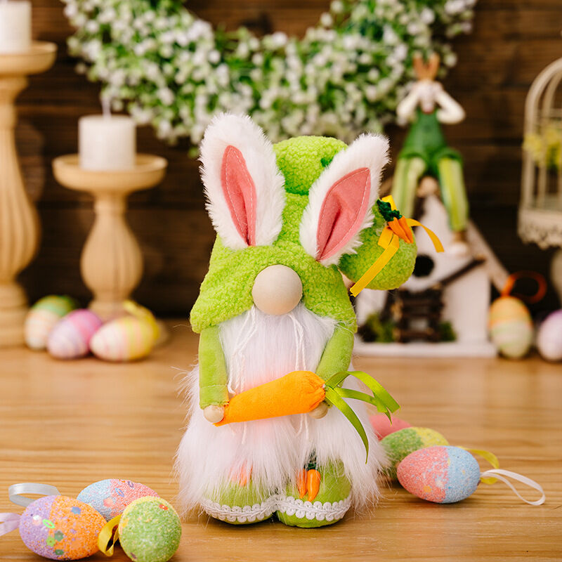 foto del prodotto linjou verde coniglietto pasquale gnomo peluche elfo decorazioni fatte a mano coniglio scandinavo giorno di pasqua decorazioni per la casa