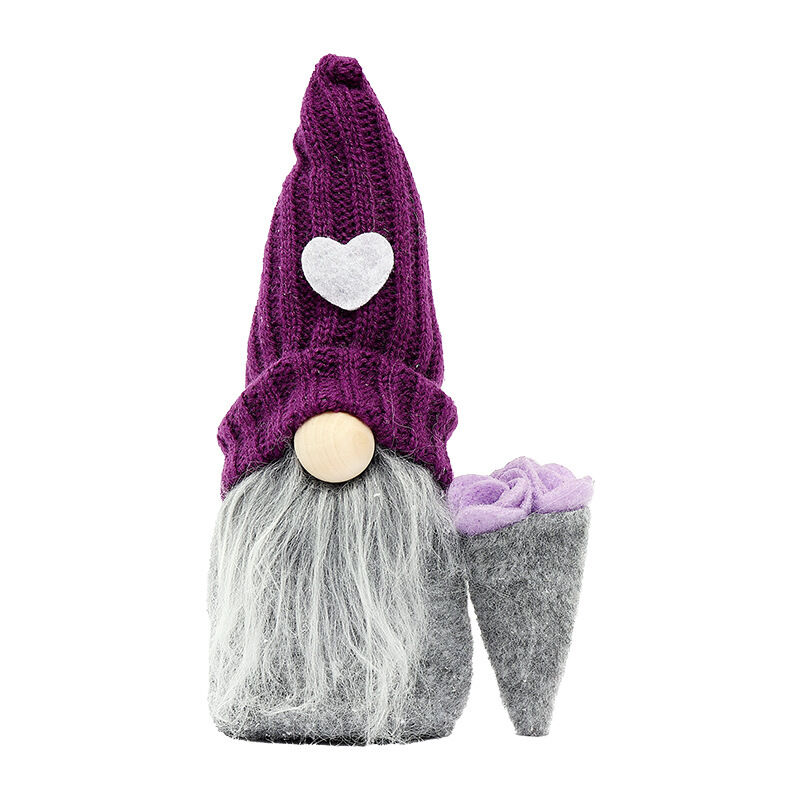 foto del prodotto linjou maschio decorazioni di gnomi decorazioni di peluche viola fatte a mano vacanze invernali ornamenti di san valentino regalo, cuore viola,