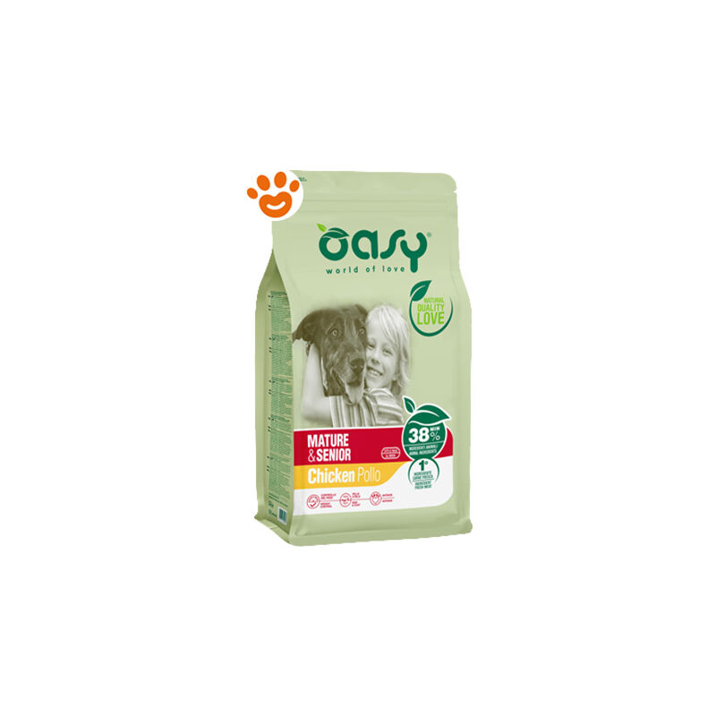 foto del prodotto dog lifestage mature e senior con pollo dog lifestage mature e senior con pollo sacco da 3 kg oasy