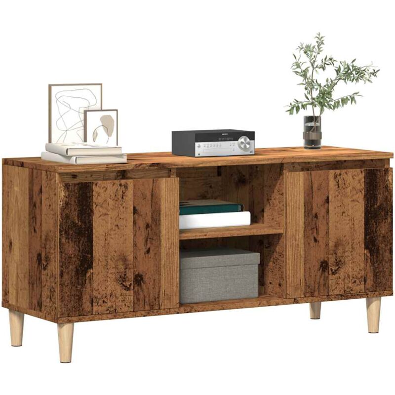 foto del prodotto vidaxl mobile porta tv legno antico 102x35x50 cm in legno multistrato