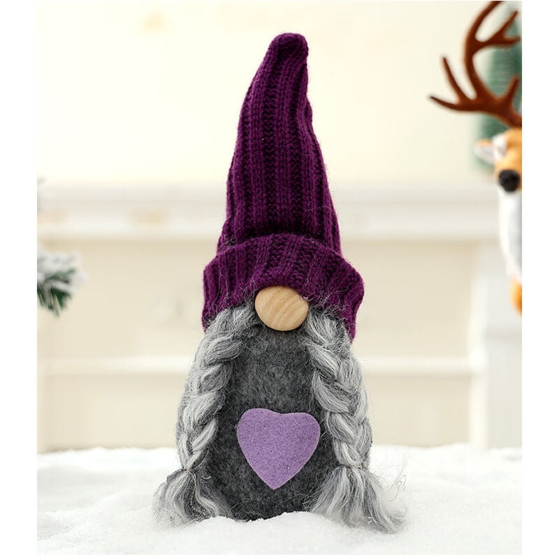 foto del prodotto linjou femmina decorazioni di gnomi decorazioni di peluche viola fatte a mano vacanze invernali ornamenti di san valentino regalo,cuore
