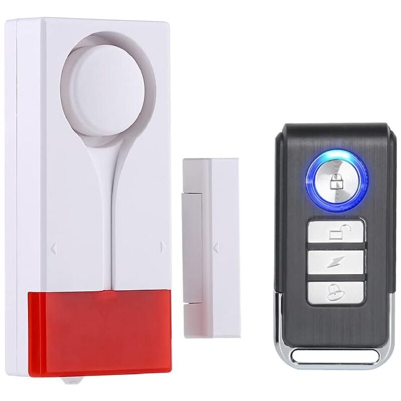 foto del prodotto fortuneville allarme, allarme per finestre e porte, telecomando senza fili sensore magnetico antifurto cicalino sicurezza domestica protezione fai
