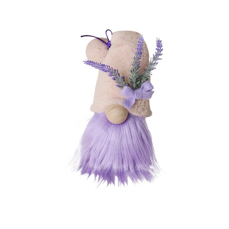 foto del prodotto linjou viola decorazioni per gnomo lavanda, arredamento gnomo viola, peluche fatto a mano, svedese, fattoria nana, bambola gnomo in tessuto