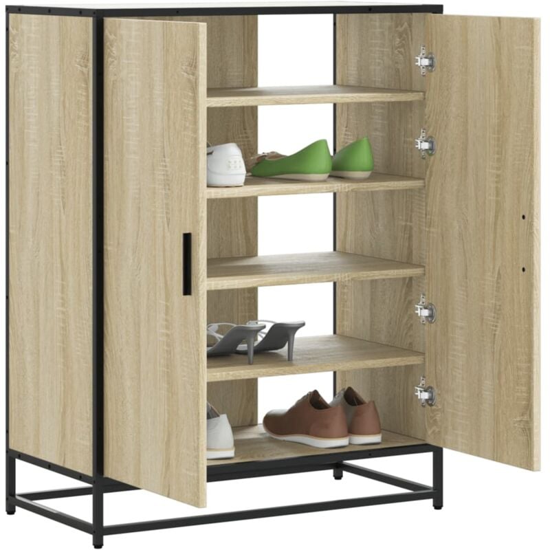 foto del prodotto scarpiera rovere sonoma 75x38x97,5 cm legno multistrato metallo vidaxl