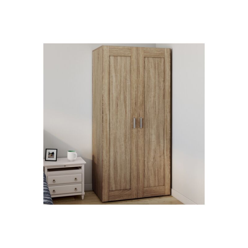 foto del prodotto vito armario de 2 puertas en madera y negro armario de 80 cm con estantes y m xima capacidad de almacenaje